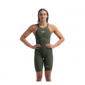  Speedo Fastskin LZR Pure Valor 2.0 Openback Kneeskin - Green/Black